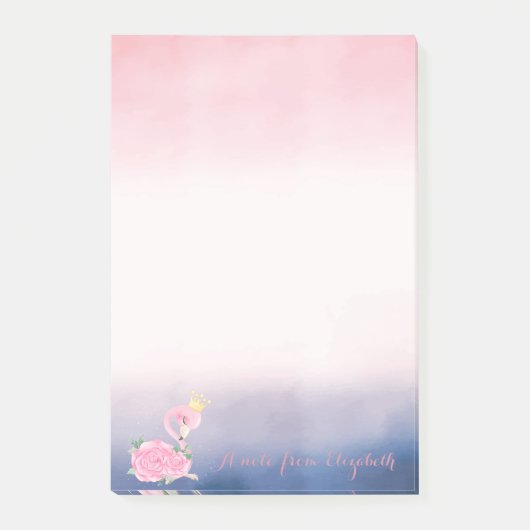 Schattige Roze Flamingo Bloem Post-it® Notes (Voorkant)