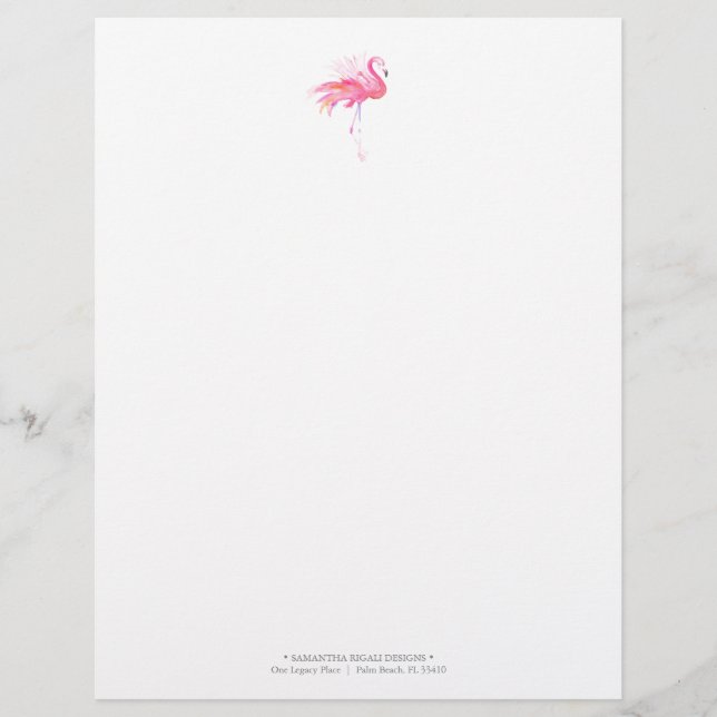 Schattige roze flamingo briefhoofd (Voorkant)