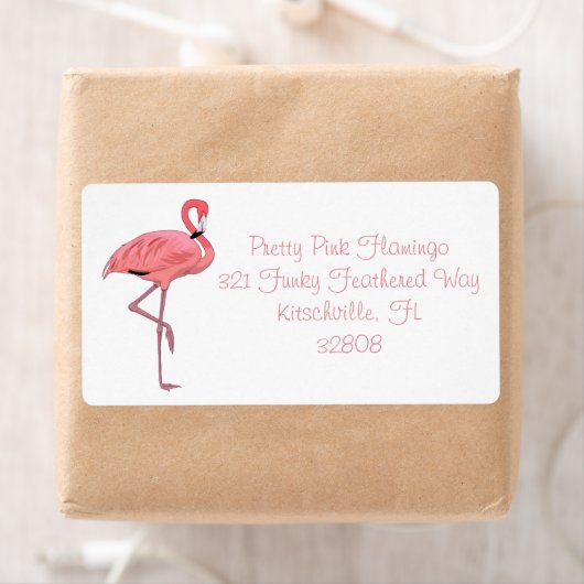 Schattige Roze Flamingo Etiket (Insitu)