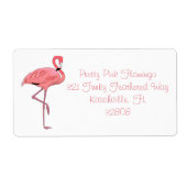 Schattige Roze Flamingo Etiket (Voorkant)