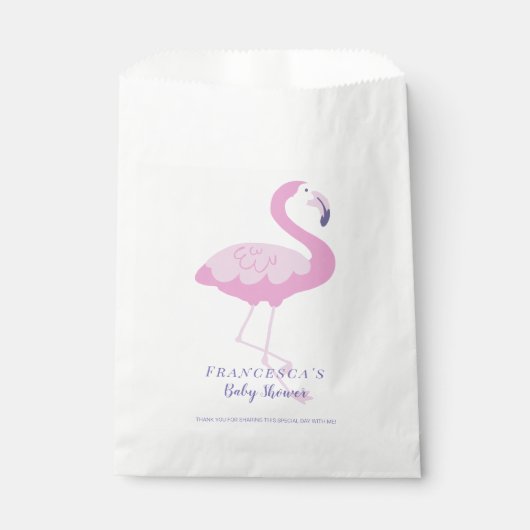 Schattige roze flamingo genderneutraal Baby shower Bedankzakje (Voorkant)