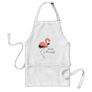 Schattige Roze Flamingo Grappige Script Volledig V Standaard Schort