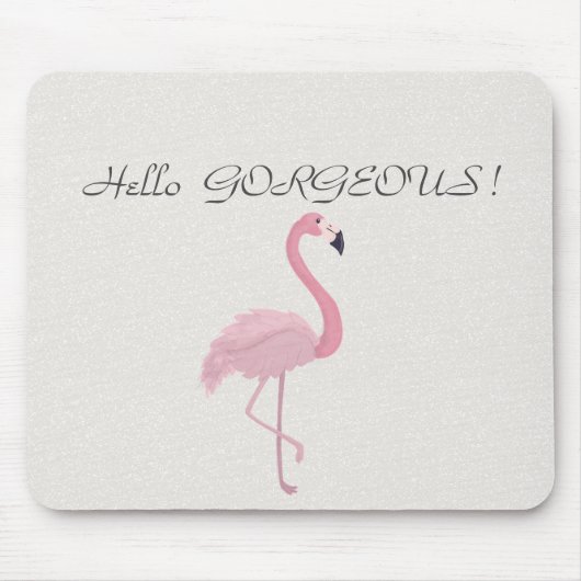 Schattige roze flamingo - Hallo prachtig Muismat (Voorkant)