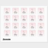 Schattige roze flamingo illustratie feestdatum vierkante sticker (Vel)