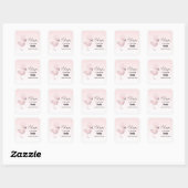 Schattige roze flamingo illustratie kaars bedrijf vierkante sticker (Vel)