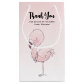 Schattige roze flamingo illustratie party dank u klein cadeauzakje (Achterkant)