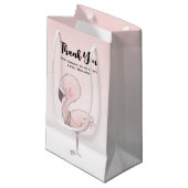 Schattige roze flamingo illustratie party dank u klein cadeauzakje (Voorkant Gekanteld)