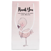 Schattige roze flamingo illustratie party dank u klein cadeauzakje (Voorkant)
