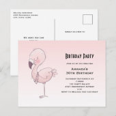 Schattige roze flamingo illustratie verjaardagsfee briefkaart (Voorkant / Achterkant)