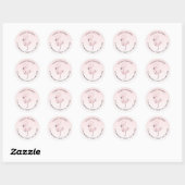 Schattige roze flamingo illustratieadres ronde sticker (Vel)