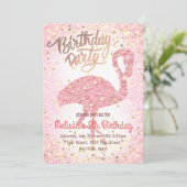 schattige roze flamingo kaart (Staand voorkant)