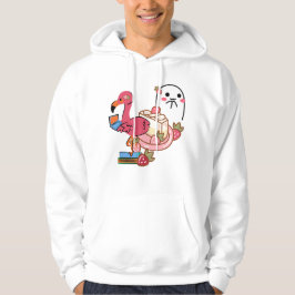 Schattige Roze Flamingo Laptop Cheesecake & Geest Hoodie