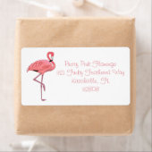 Schattige Roze Flamingo Leuk Etiket (Insitu)