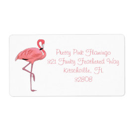 Schattige Roze Flamingo Leuk Etiket