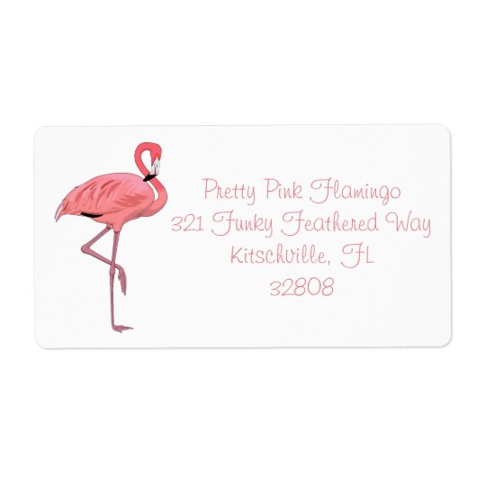 Schattige Roze Flamingo Leuk Etiket (Voorkant)