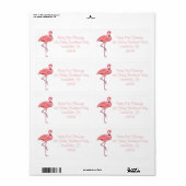 Schattige Roze Flamingo Leuk Etiket (Full Sheet)