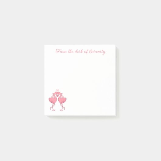 Schattige Roze Flamingo Liefde Tropisch Hawaiaans Post-it® Notes (Voorkant)