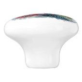 Schattige roze flamingo liefhebbers strand huis keramische knop (Zijkant)