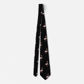 Schattige Roze Flamingo Met Kerstman Hoed ,Zwart Stropdas (Achterkant)