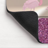 Schattige Roze Flamingo Op Glitter Muismat (Hoek)