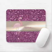 Schattige Roze Flamingo Op Glitter Muismat (Met muis)