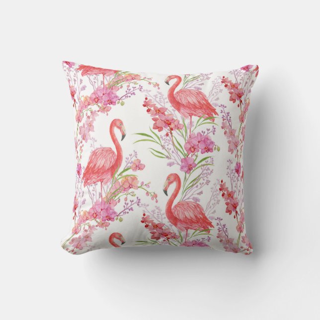 Schattige roze flamingo patronen decor kussen (Voorkant)