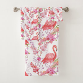 Schattige roze flamingo patronen stranddecoratieha bad handdoek