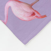 Schattige Roze Flamingo patroon Naam Roze en Paars Fleece Deken (Hoek)