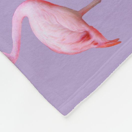 Schattige Roze Flamingo patroon Naam Roze en Paars Fleece Deken (Hoek)