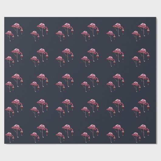 Schattige Roze Flamingo patroon Wijndrinker Cadeaupapier (Vlak)