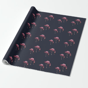 Schattige Roze Flamingo patroon Wijndrinker Cadeaupapier