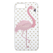 Schattige roze flamingo, Polka Dots-Personalized Case-Mate iPhone Case (Achterkant)