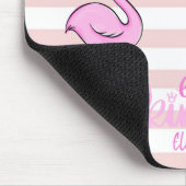 Schattige roze flamingo roze witte strepen muismat (Hoek)