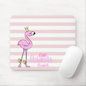 Schattige roze flamingo roze witte strepen muismat (Met muis)