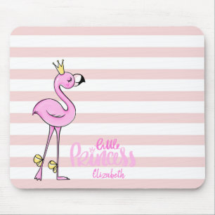 Schattige roze flamingo roze witte strepen muismat