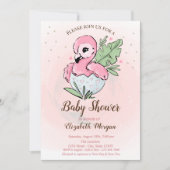 Schattige Roze Flamingo Sterren Baby Shower Kaart (Voorkant)