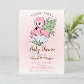 Schattige Roze Flamingo Sterren Baby Shower Kaart (Staand voorkant)