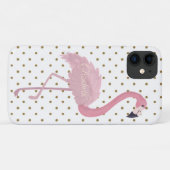 Schattige Roze Flamingo, Stippen-Personalisatie Case-Mate iPhone Case (Achterkant (horizontaal))