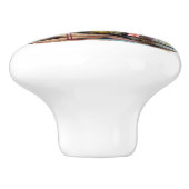 Schattige roze flamingo strandhuis keramische knop (Zijkant)