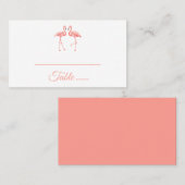 Schattige roze flamingo tropisch bruiloft Vrijgeze Plaatskaartje (Voorkant / Achterkant)