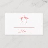 Schattige roze flamingo tropisch bruiloft Vrijgeze Plaatskaartje (Voorkant)