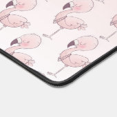 Schattige Roze Flamingo Tropisch Patroon Monogram Bureaumat (Hoek)
