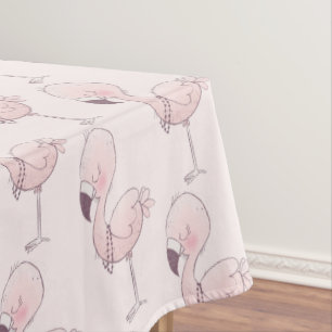 Schattige Roze Flamingo Tropisch Patroon Tafelkleed