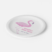 Schattige Roze Flamingo Tropisch Thema Bruidsfeest Papieren Bordje (Gekanteld)