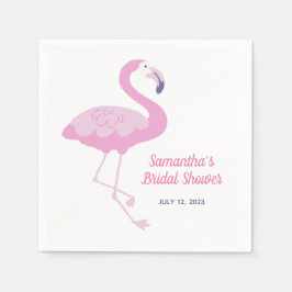 Schattige Roze Flamingo Tropische Bruidsdouche Servet