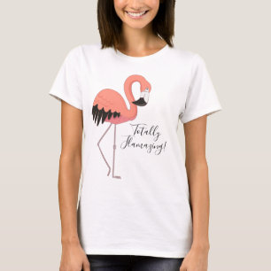 Schattige Roze Flamingo Volledig Vlammend T-shirt