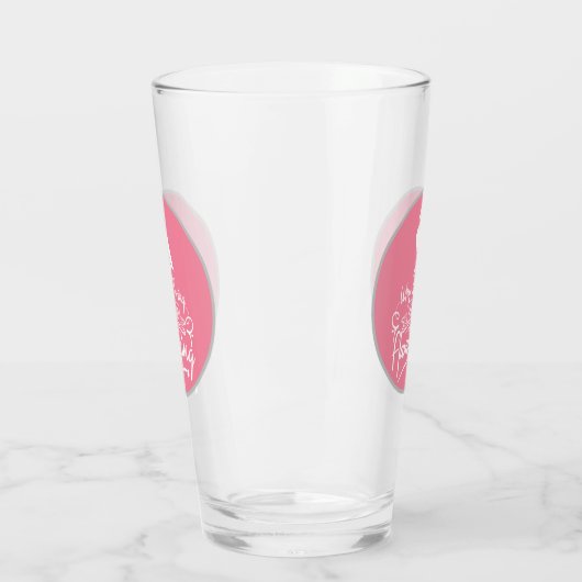 schattige roze flamingo woordkunst glas (Links)