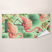 Schattige roze flamingo's Badhanddoek (Badhanddoek)