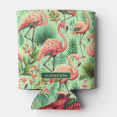  Schattige roze flamingo's Blikjeskoeler (Achterkant)