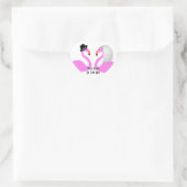 Schattige roze flamingo's bruid & bruidegom bruilo hart sticker (Tas)